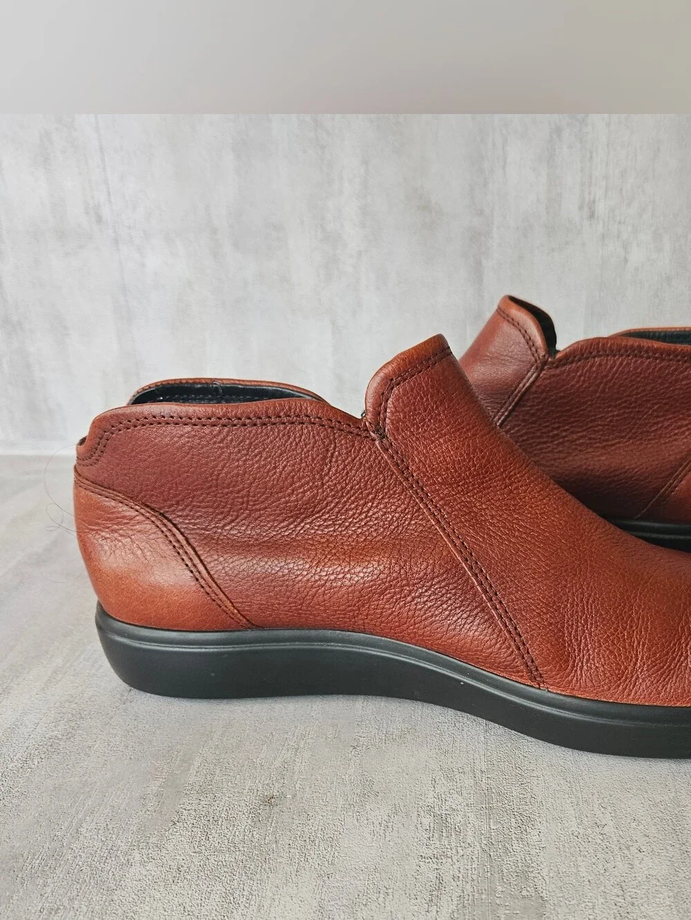 ECCO Soft 7 Cognac Brown Leather Zip Ankle Booties Size 40 / US 9 - Picture 7 of 16